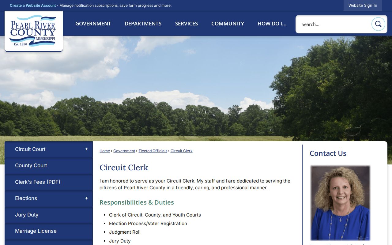 Pearl River County Circuit Clerk office information