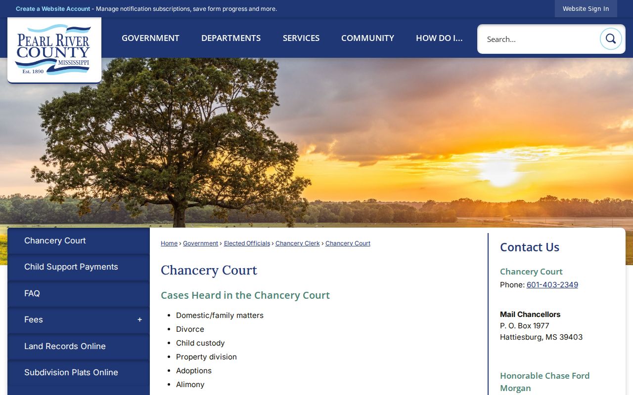 Pearl River Chancery Court roles